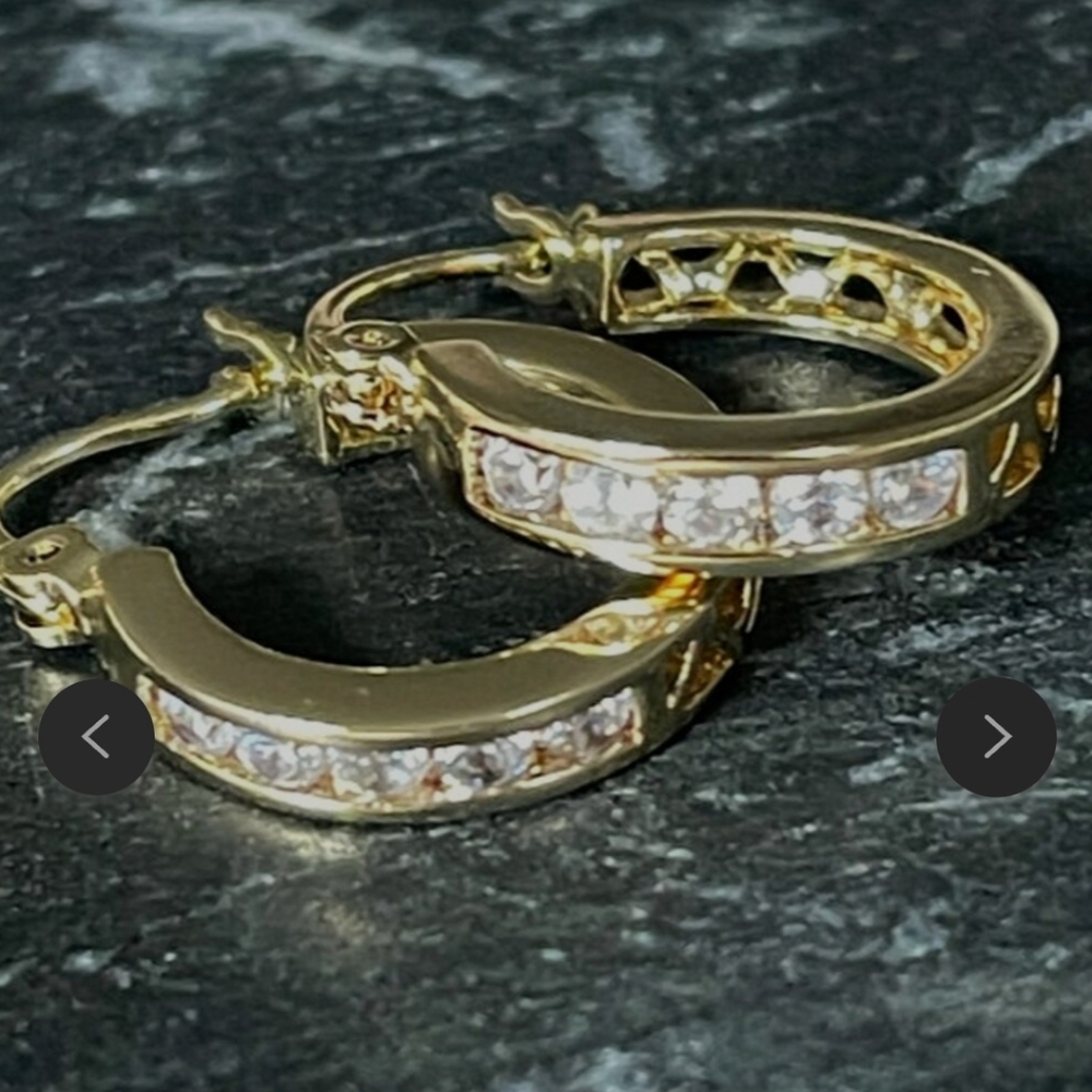 Elegant Moissanite 24k Gold On 925 Hoop Earrings
